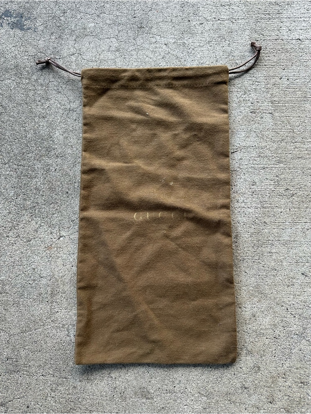 Gucci Drawstring Felt Brown Shoe Dust Bag